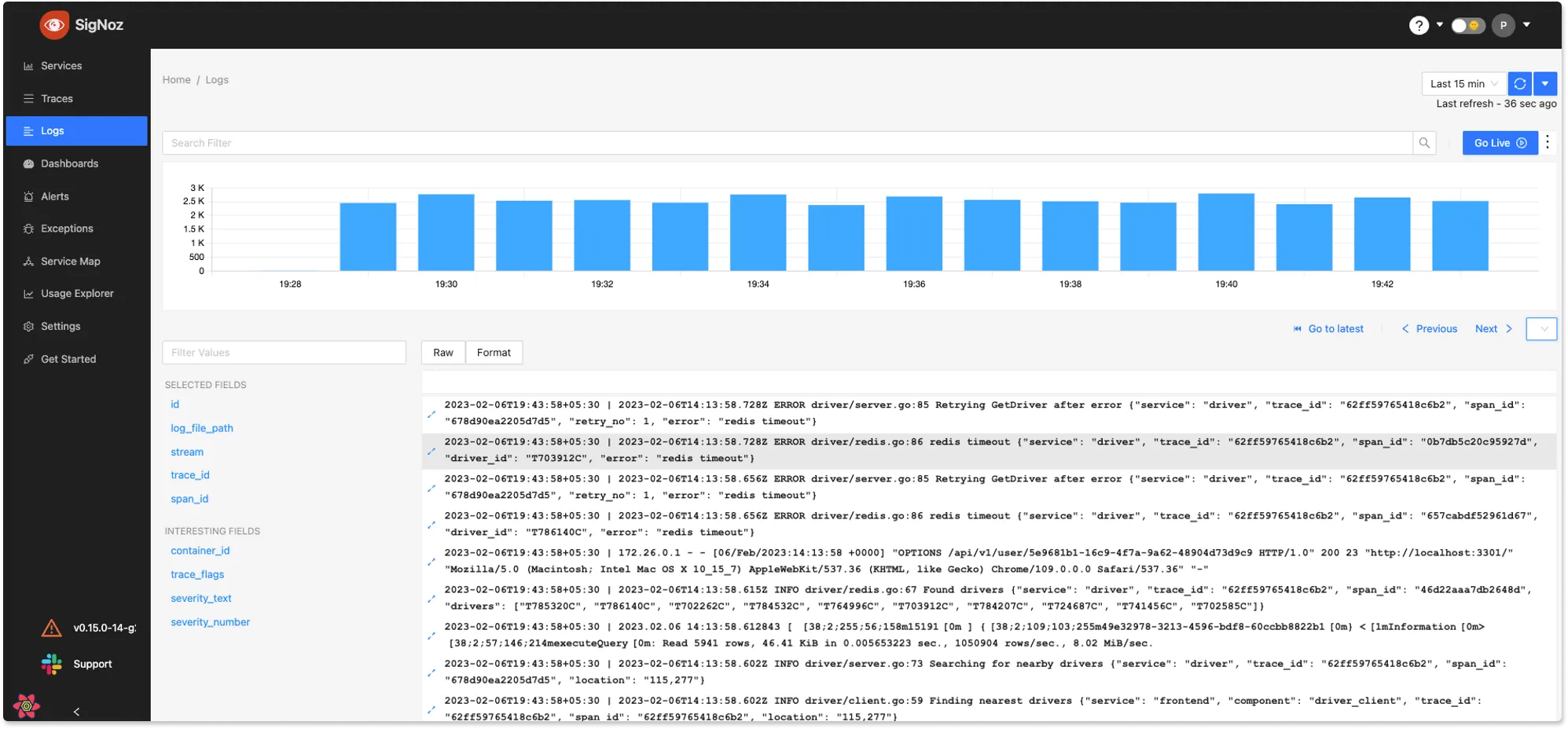 Raw view of logs that will be released soon